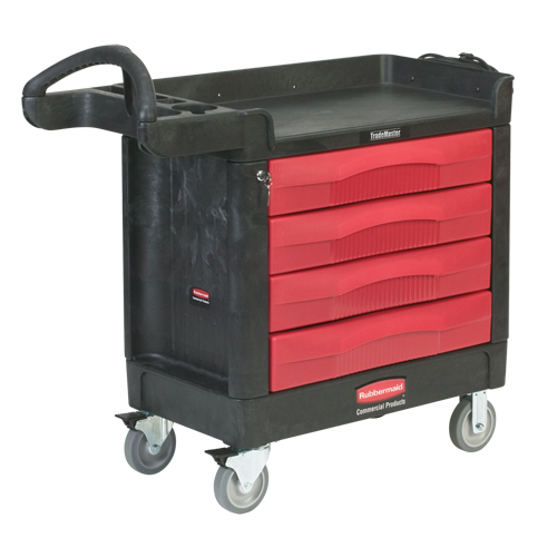 Trademaster Mobile Cabinets & Work Centres, 4 Drawers, 40-5/8" L x 18-7/8" W x 38-3/8" H, Black We Share Industrial Supply