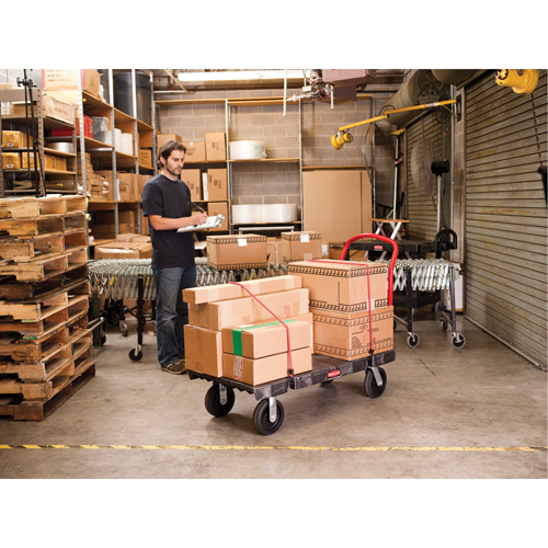 Heavy-Duty Platform Truck, 48" L x 24" W, 2500 lbs. Cap., Polyolefin Wheels We Share Industrial Supply