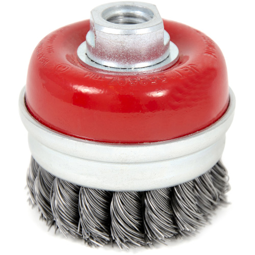 High-Performance Knot Banded Cup Brush, 3" Dia. x 5/8"-11 Arbor We Share Industrial Supply