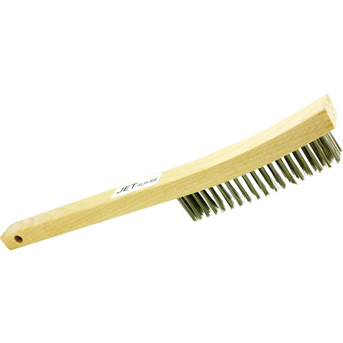 Brosse m&eacute;tallique &agrave; poils longs &agrave; quatre rang&eacute;es et manche long 4LHSS, Acier inoxydable, 4 x 19 rangs de fils, Longueur 13-3/4" We Share Industrial Supply