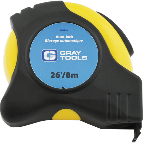 Auto-Lock Tape Measure, 1" x 26/8 m, Imperial & Metric Graduations We Share Industrial Supply