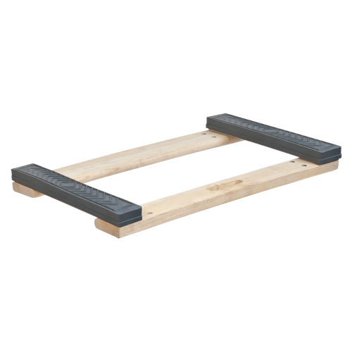 Rubber Ends Hardwood Dolly Frame, Wood Frame, 18" W x 24" D x 2.5" H, 900 lbs. Capacity We Share Industrial Supply