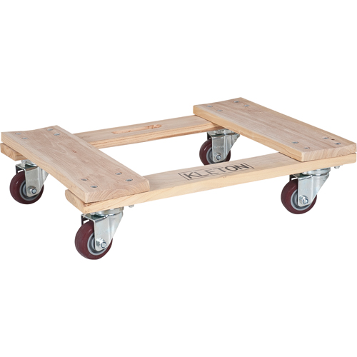 Socle roulant en bois dur, Roues en Polyur&eacute;thane, Capacit&eacute; de 900 lb, 18" la x 24" p x 7" h We Share Industrial Supply
