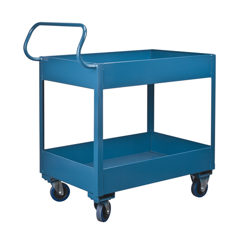 Deep Lipped Service Cart, 2 Tiers, 24" W x 47" H x 36" D, 1200 lbs. Capacity We Share Industrial Supply
