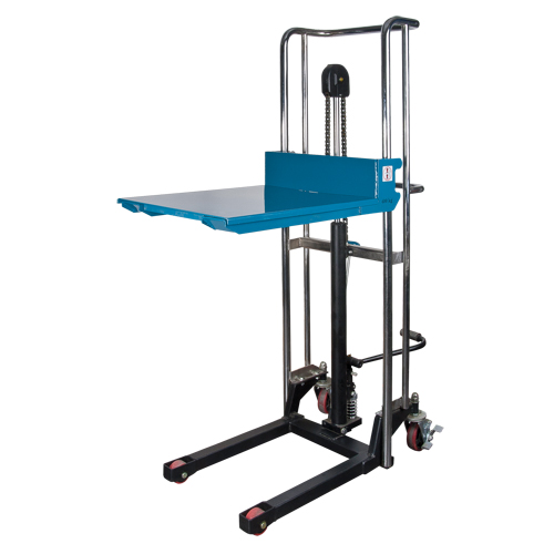 Hydraulic Platform Lift Stacker, Foot Pump Operated, 880 lbs. Capacity, 60" Max Lift We Share Industrial Supply