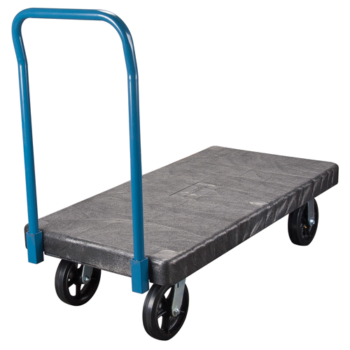 Chariots &agrave; plateforme en plastique, 48" lo x 24" la, 2000 lb cap, Roues Caoutchouc moul&eacute; We Share Industrial Supply