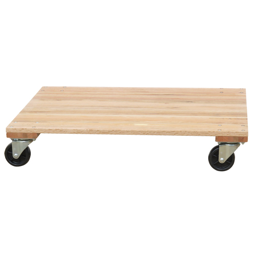 Socle roulant &agrave; plateforme en bois solide, Roues en Caoutchouc, Capacit&eacute; de 1200 lb, 18" la x 30" p x 7" h We Share Industrial Supply