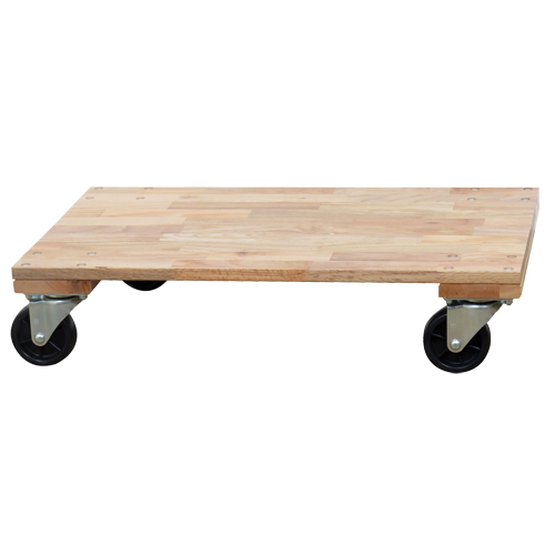 Socle roulant &agrave; plateforme en bois solide, Roues en Caoutchouc, Capacit&eacute; de 1200 lb, 24" la x 36" p x 7" h We Share Industrial Supply