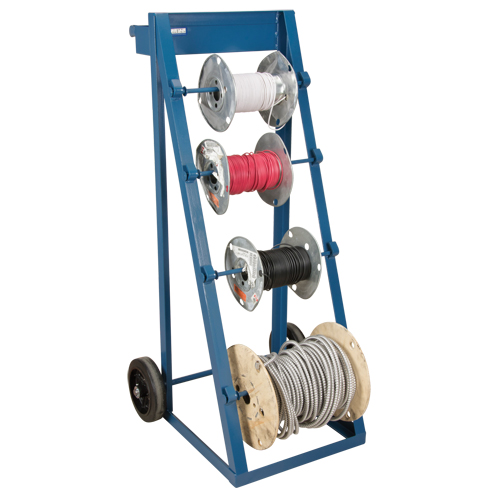 Portable Wire Reel Caddy, Steel, 4 Rod, 24-1/2" W x 49" H x 23" D, 400 lbs. Capacity We Share Industrial Supply