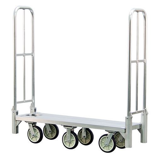 Aluminum U-Boat Folding Bulk Delivery Cart, 18" W x 61" L, 1200 lbs. Cap., Polyurethane Wheels We Share Industrial Supply