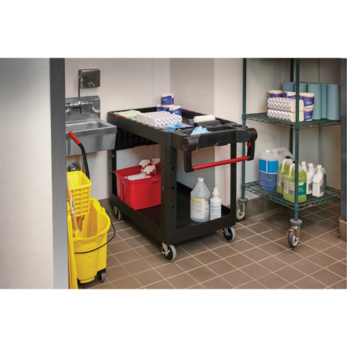 Heavy-Duty Adaptable Utility Cart, 2 Tiers, 17-3/4" x 36" x 46-1/5", 500 lbs. Capacity We Share Industrial Supply