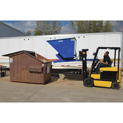 Self-Dumping Hopper, Steel, 1-1/2 cu.yd., Blue We Share Industrial Supply
