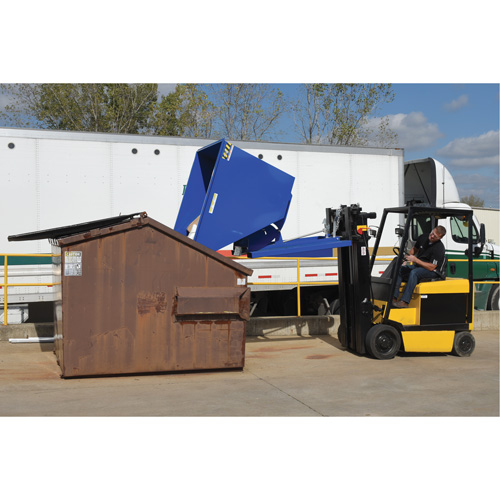 Self-Dumping Hopper, Steel, 1-1/2 cu.yd., Blue We Share Industrial Supply