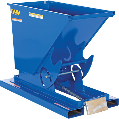 Self-Dumping Hopper, Steel, 1/3 cu.yd., Blue We Share Industrial Supply