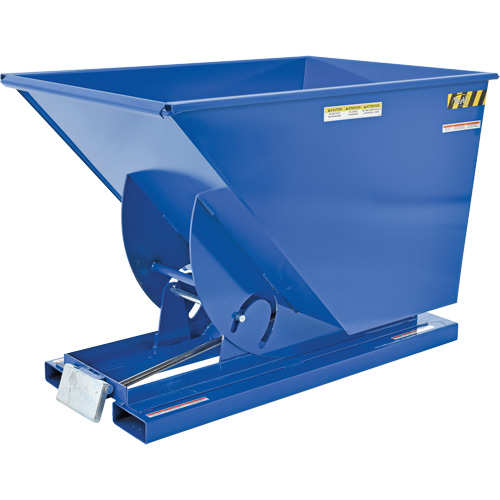 Self-Dumping Hopper, Steel, 1 cu.yd., Blue We Share Industrial Supply