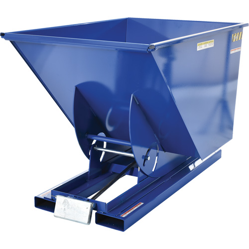 Self-Dumping Hopper, Steel, 1 cu.yd., Blue We Share Industrial Supply