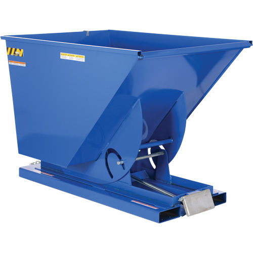 Self-Dumping Hopper, Steel, 1-1/2 cu.yd., Blue We Share Industrial Supply