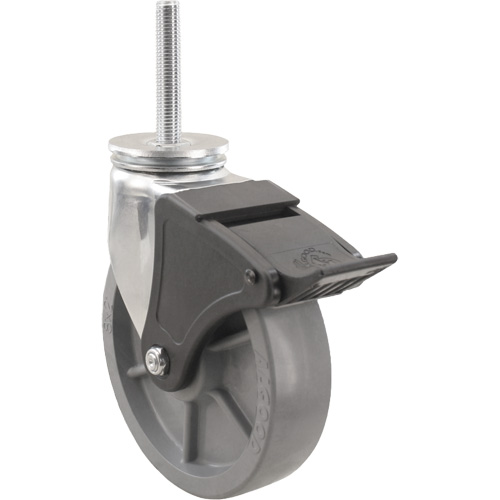 Emaxx Envirothane Caster, Swivel with Brake, 8" (203.2 mm) Dia., 1200 lbs. (544.3 kg.) Capacity We Share Industrial Supply