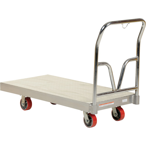 Aluminum Sheet Deck Platform Truck, 24" W x 48" L, 3600 lbs. Cap., Polyurethane Wheels We Share Industrial Supply