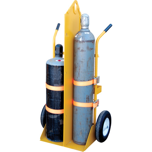 Welding Cylinder Torch Cart, Foam-Filled Wheels, 23-1/8" W x 22-13/16" L Base, 500 lbs. We Share Industrial Supply
