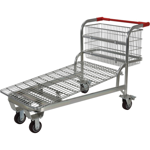 Nestable Wire Cart, Steel, 28-3/4" x 37-1/16" x 59-5/8", 275 lbs. Capacity We Share Industrial Supply