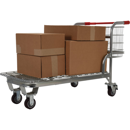 Nestable Wire Cart, Steel, 28-3/4" x 37-1/16" x 59-5/8", 275 lbs. Capacity We Share Industrial Supply