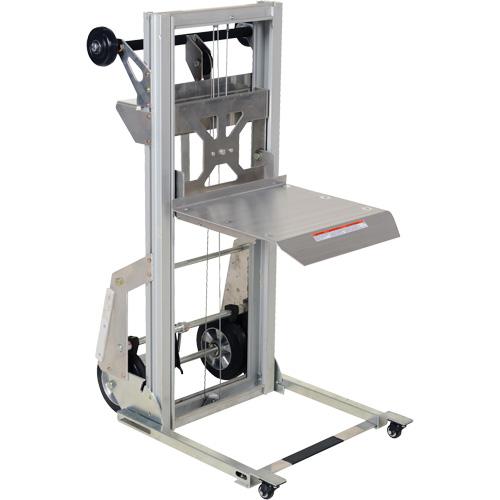 Portable Aluminum Load Lifter, Foot Pump Operated, 200 lbs. Capacity, 61" Max Lift We Share Industrial Supply