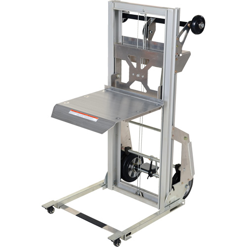 Portable Aluminum Load Lifter, Foot Pump Operated, 200 lbs. Capacity, 61" Max Lift We Share Industrial Supply