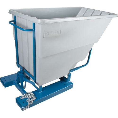 Self-Dumping Hopper, Polyethylene, 1-1/10 cu.yd, Grey We Share Industrial Supply