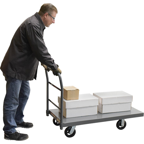 Chariot &agrave; plateforme, 48" lo x 24" la x Capacit&eacute; 2000 lb, Roues en Caoutchouc We Share Industrial Supply