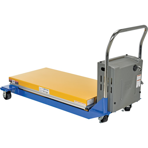 DC Powered & Manual Scissor Lift Table, Steel, 48" L x 24" W, 1000 lbs. Capacity We Share Industrial Supply