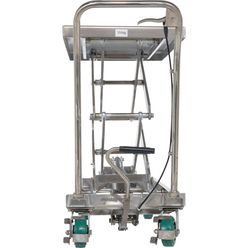 Table &eacute;l&eacute;vatrice hydraulique manuelle &agrave; ciseaux, 36-1/4" lo x 19-3/8" la, Acier inoxydable, Capacit&eacute; 600 lb We Share Industrial Supply