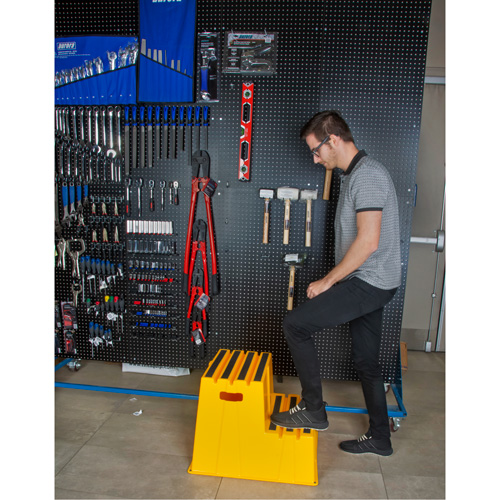 Industrial Step Stool, 2 Steps, 26" x 22-7/16" x 19-11/16" High We Share Industrial Supply