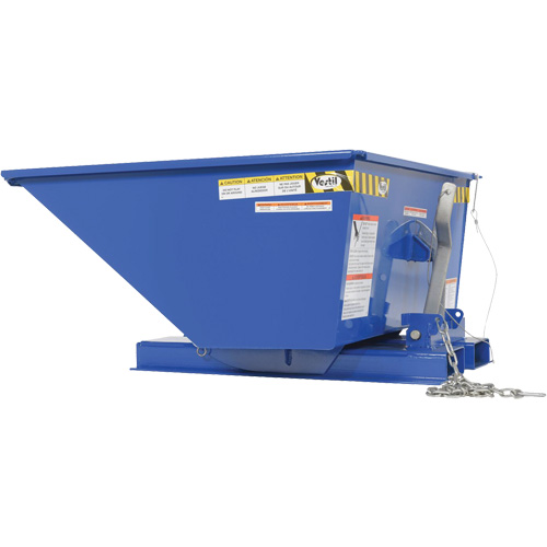 Low Profile D-Style Self Dumping Hopper, Steel, 1/3 cu.yd., Blue We Share Industrial Supply
