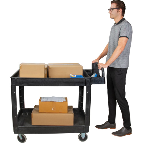 Utility Cart, 2 Tiers, 25-5/8" x 33-1/2" x 43-3/4", 550 lbs. Capacity We Share Industrial Supply