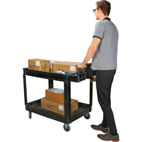 Utility Cart, 2 Tiers, 25-5/8" x 33-1/2" x 43-3/4", 550 lbs. Capacity We Share Industrial Supply