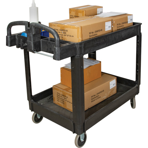 Utility Cart, 2 Tiers, 25-5/8" x 33-1/2" x 43-3/4", 550 lbs. Capacity We Share Industrial Supply