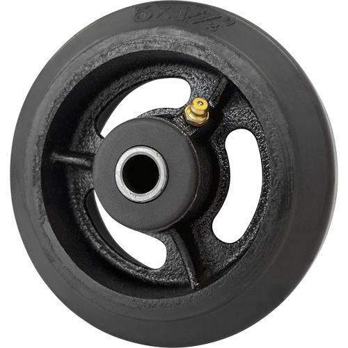 Mold-On Rubber Wheel, 5'' (127 mm) Dia. x 1-1/2" (38 mm) W, 400 lbs. (181 kg.) Capacity We Share Industrial Supply