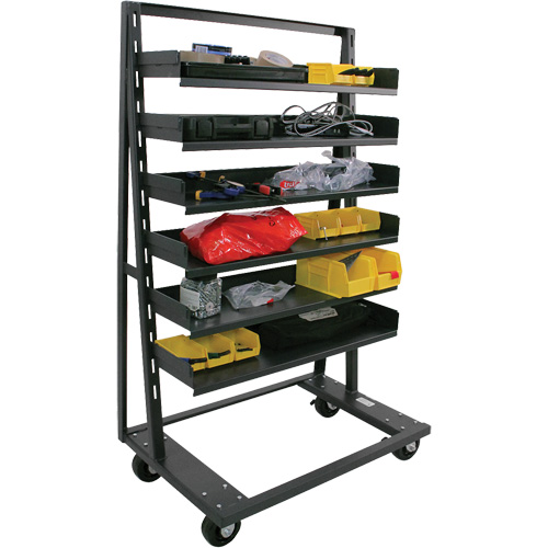Chariot &agrave; cadre en A robuste &agrave; un c&ocirc;t&eacute; avec 6 plateaux, 38" x 25" x 63", Capacit&eacute; 2500 lb We Share Industrial Supply
