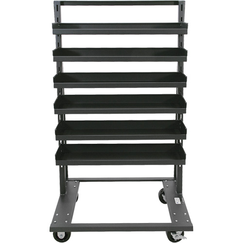 Chariot &agrave; cadre en A robuste &agrave; un c&ocirc;t&eacute; avec 6 plateaux &agrave; rebords, 38" x 25" x 63", Capacit&eacute; 2500 lb We Share Industrial Supply