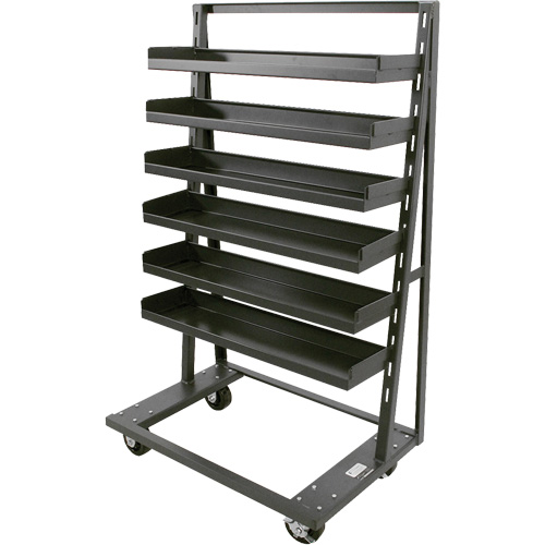 Chariot &agrave; cadre en A robuste &agrave; un c&ocirc;t&eacute; avec 6 plateaux &agrave; rebords, 38" x 25" x 63", Capacit&eacute; 2500 lb We Share Industrial Supply