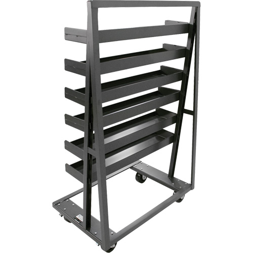 Chariot &agrave; cadre en A robuste &agrave; un c&ocirc;t&eacute; avec 6 plateaux &agrave; rebords, 38" x 25" x 63", Capacit&eacute; 2500 lb We Share Industrial Supply
