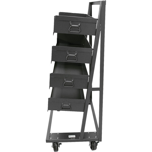 Chariot &agrave; cadre en A robuste &agrave; un c&ocirc;t&eacute; avec 4 grands plateaux, 38" x 25" x 63", Capacit&eacute; 2500 lb We Share Industrial Supply
