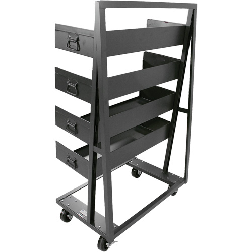 Chariot &agrave; cadre en A robuste &agrave; un c&ocirc;t&eacute; avec 4 grands plateaux, 38" x 25" x 63", Capacit&eacute; 2500 lb We Share Industrial Supply