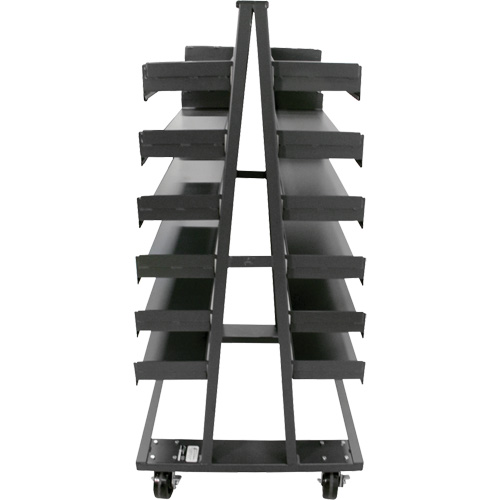 Chariot &agrave; cadre en A robuste &agrave; deux c&ocirc;t&eacute;s avec 12 plateaux, 38" x 30" x 63", Capacit&eacute; 2500 lb We Share Industrial Supply