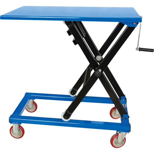 Table &eacute;l&eacute;vatrice manuelle &agrave; ciseaux, 37-3/8" lo x 23-5/8" la, Acier, Capacit&eacute; 660 lb We Share Industrial Supply