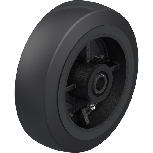 Roue en caoutchouc noir sur noyau en fonte We Share Industrial Supply