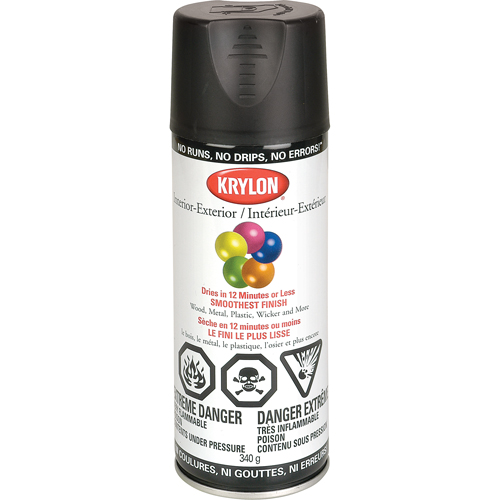 Laque industrielle Acryli-Quik, Noir, Semi-mat, 12 oz, Canette a&eacute;rosol We Share Industrial Supply