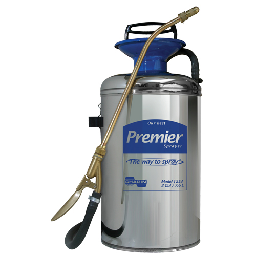 Vaporisateur professionnel s&eacute;rie premi&egrave;re qualit&eacute;, 2 gal. (7,6 L), Acier inoxydable, Lance de 12" We Share Industrial Supply
