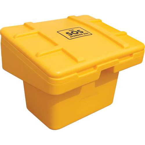 Contenants pour sel & sable SOS, Avec Moraillon, 30" x 24" x 24", 5,5 pi³, Jaune We Share Industrial Supply